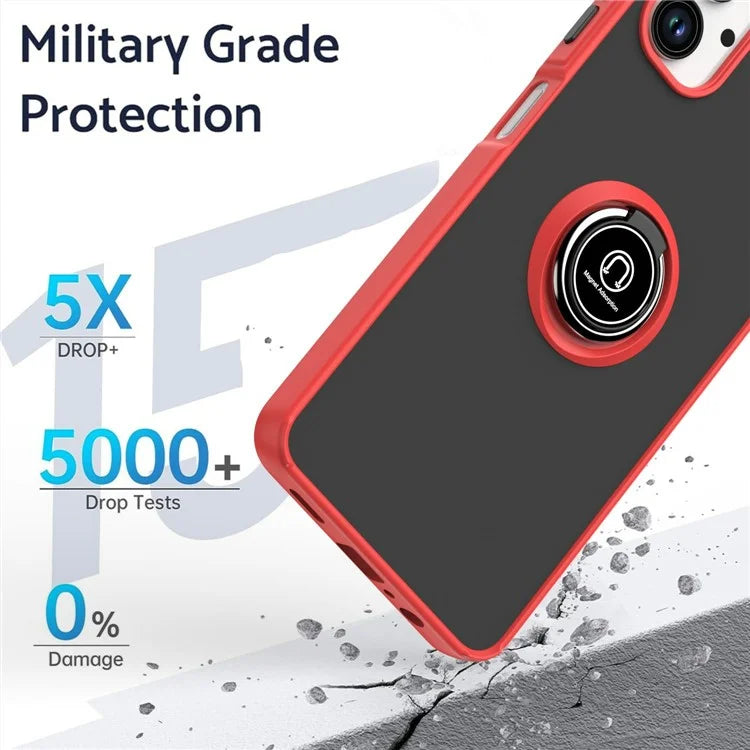 For Samsung Galaxy A06 Case Ring Holder Kickstand TPU+Acrylic Phone Cover