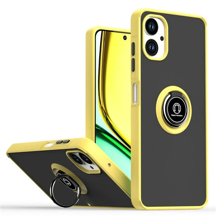 For Samsung Galaxy A06 Case Ring Holder Kickstand TPU+Acrylic Phone Cover