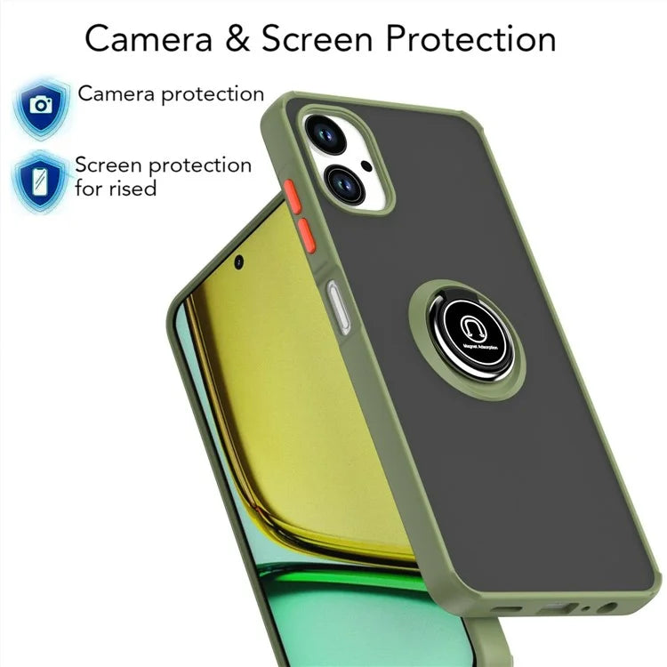 For Samsung Galaxy A06 Case Ring Holder Kickstand TPU+Acrylic Phone Cover