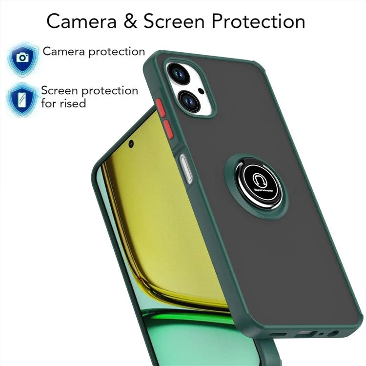 For Samsung Galaxy A06 Case Ring Holder Kickstand TPU+Acrylic Phone Cover