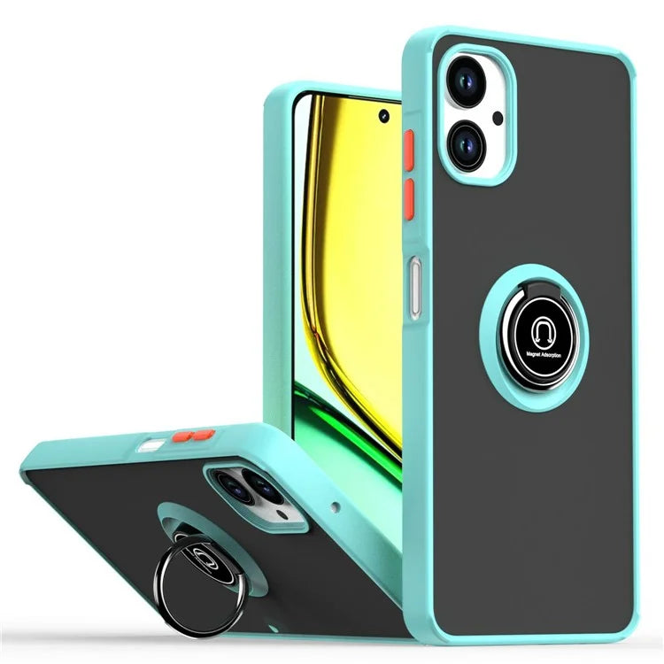 For Samsung Galaxy A06 Case Ring Holder Kickstand TPU+Acrylic Phone Cover