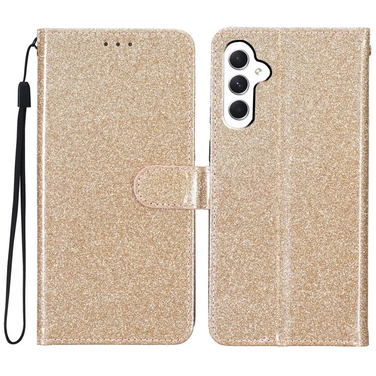 For Samsung Galaxy A16 5G Wallet Case Glitter Anti-Scratch Leather Phone Cover Stand