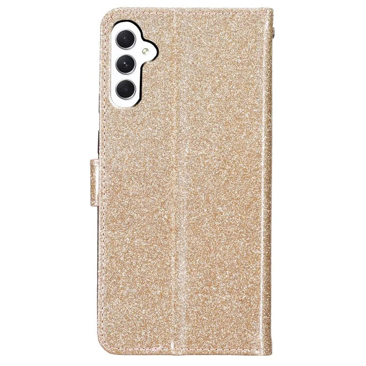 For Samsung Galaxy A16 5G Wallet Case Glitter Anti-Scratch Leather Phone Cover Stand