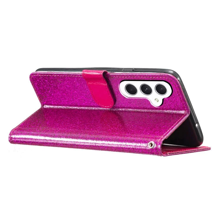 For Samsung Galaxy A16 5G Wallet Case Glitter Anti-Scratch Leather Phone Cover Stand