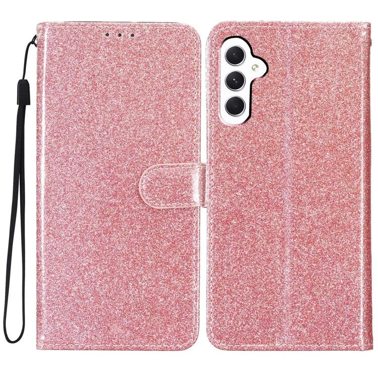 For Samsung Galaxy A16 5G Wallet Case Glitter Anti-Scratch Leather Phone Cover Stand