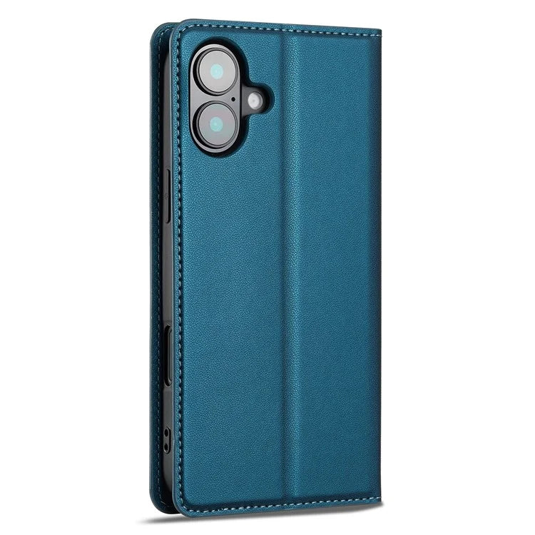LC.IMEEKE L1 Series for iPhone 16 Case PU Leather Wallet Stand Protective Phone Cover