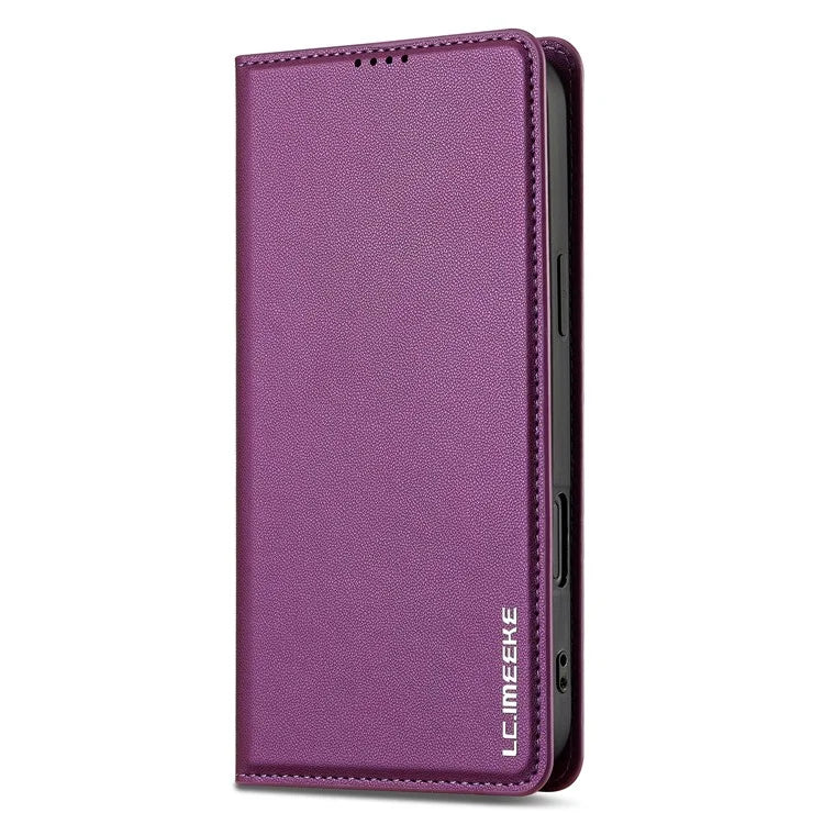 LC.IMEEKE L1 Series for iPhone 16 Case PU Leather Wallet Stand Protective Phone Cover