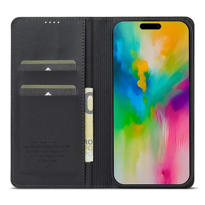 LC.IMEEKE L1 Series for iPhone 16 Case PU Leather Wallet Stand Protective Phone Cover