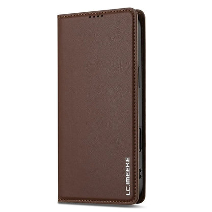 LC.IMEEKE L1 Series for iPhone 16 Case PU Leather Wallet Stand Protective Phone Cover