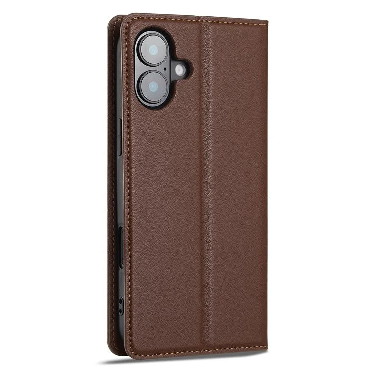 LC.IMEEKE L1 Series for iPhone 16 Case PU Leather Wallet Stand Protective Phone Cover