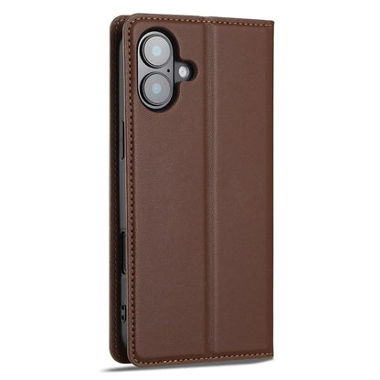 LC.IMEEKE L1 Series for iPhone 16 Case PU Leather Wallet Stand Protective Phone Cover