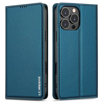 LC.IMEEKE L1 Series for iPhone 16 Pro Case PU Leather Wallet Stand Protective Phone Cover
