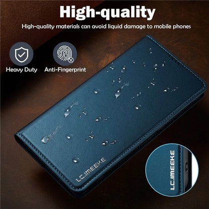 LC.IMEEKE L1 Series for iPhone 16 Pro Case PU Leather Wallet Stand Protective Phone Cover