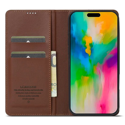LC.IMEEKE L1 Series for iPhone 16 Pro Case PU Leather Wallet Stand Protective Phone Cover