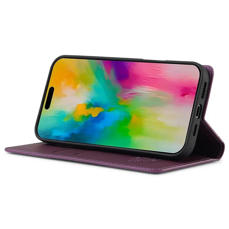 LC.IMEEKE L1 Series for iPhone 16 Pro Case PU Leather Wallet Stand Protective Phone Cover