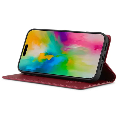 LC.IMEEKE L1 Series for iPhone 16 Pro Case PU Leather Wallet Stand Protective Phone Cover