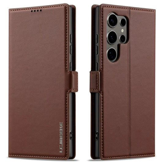 LC.IMEEKE L1 Series for Samsung Galaxy S24 Ultra Case PU Leather Wallet Stand Protective Phone Cover