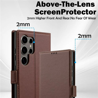 LC.IMEEKE L1 Series for Samsung Galaxy S24 Ultra Case PU Leather Wallet Stand Protective Phone Cover