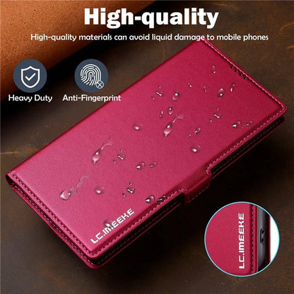 LC.IMEEKE L1 Series for Samsung Galaxy S24 Ultra Case PU Leather Wallet Stand Protective Phone Cover