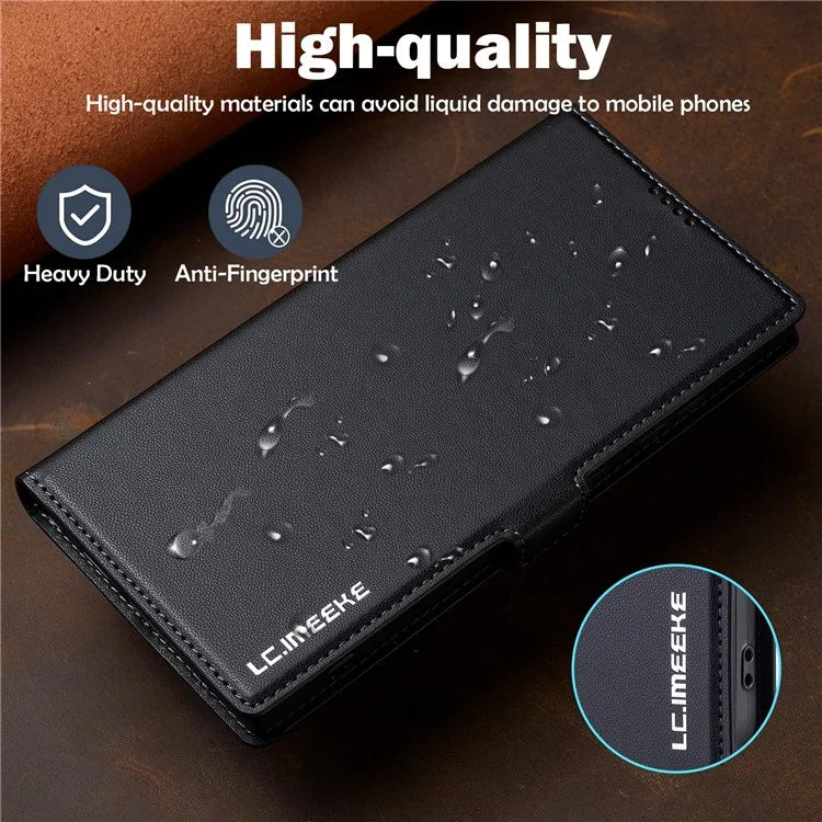 LC.IMEEKE L1 Series for Samsung Galaxy S24 Ultra Case PU Leather Wallet Stand Protective Phone Cover