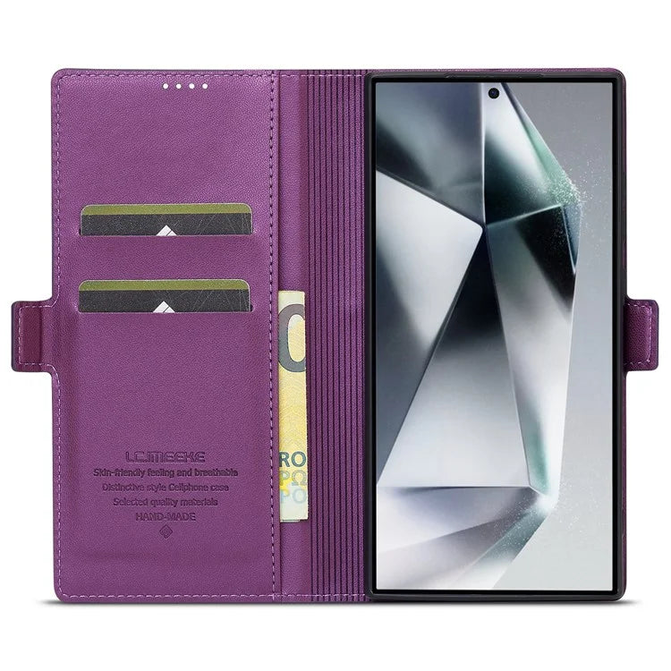 LC.IMEEKE L1 Series for Samsung Galaxy S24 Ultra Case PU Leather Wallet Stand Protective Phone Cover