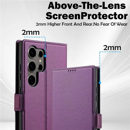 LC.IMEEKE L1 Series for Samsung Galaxy S24 Ultra Case PU Leather Wallet Stand Protective Phone Cover