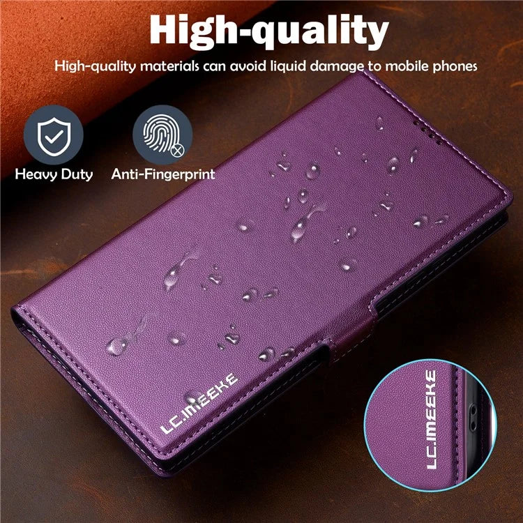 LC.IMEEKE L1 Series for Samsung Galaxy S24 Ultra Case PU Leather Wallet Stand Protective Phone Cover