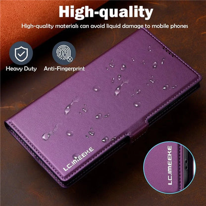 LC.IMEEKE L1 Series for Samsung Galaxy S24 Ultra Case PU Leather Wallet Stand Protective Phone Cover