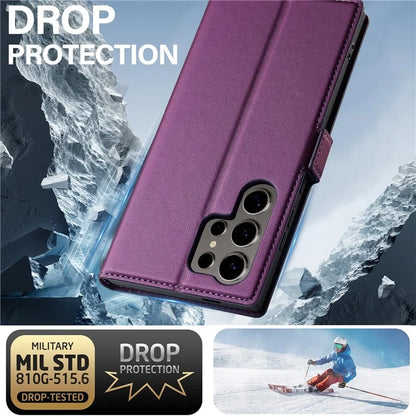 LC.IMEEKE L1 Series for Samsung Galaxy S24 Ultra Case PU Leather Wallet Stand Protective Phone Cover