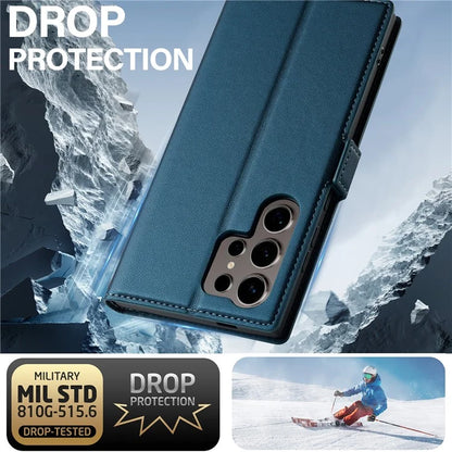 LC.IMEEKE L1 Series for Samsung Galaxy S24 Ultra Case PU Leather Wallet Stand Protective Phone Cover