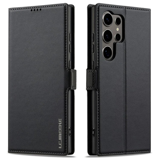 LC.IMEEKE L1 Series for Samsung Galaxy S23 Ultra Case PU Leather Wallet Stand Protective Phone Cover
