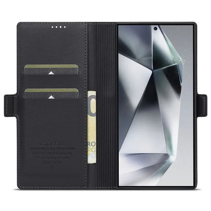 LC.IMEEKE L1 Series for Samsung Galaxy S23 Ultra Case PU Leather Wallet Stand Protective Phone Cover