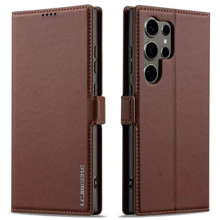 LC.IMEEKE L1 Series for Samsung Galaxy S23 Ultra Case PU Leather Wallet Stand Protective Phone Cover