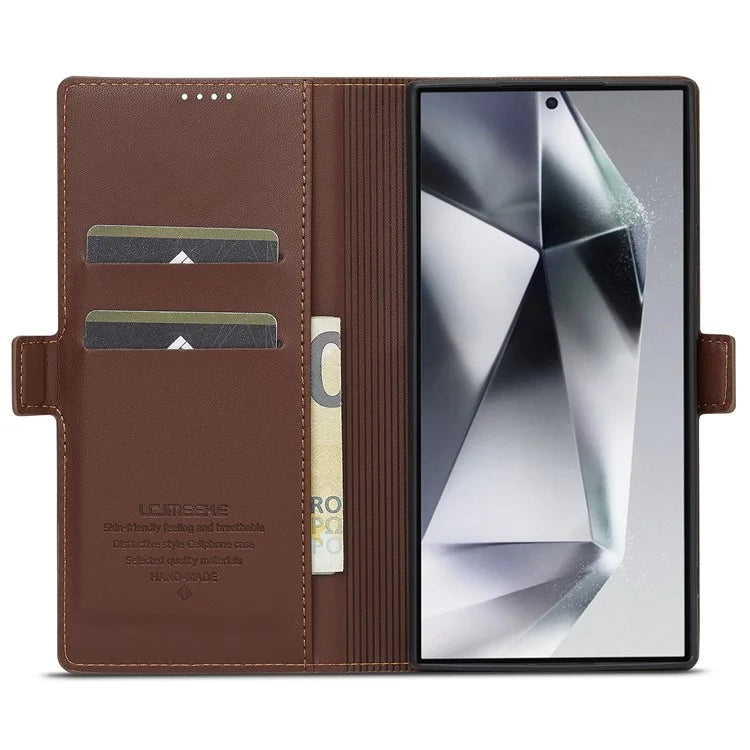 LC.IMEEKE L1 Series for Samsung Galaxy S22 Ultra 5G Case PU Leather Wallet Stand Protective Phone Cover