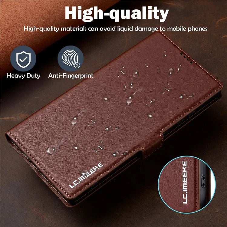 LC.IMEEKE L1 Series for Samsung Galaxy S22 Ultra 5G Case PU Leather Wallet Stand Protective Phone Cover