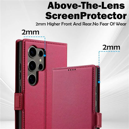 LC.IMEEKE L1 Series for Samsung Galaxy S22 Ultra 5G Case PU Leather Wallet Stand Protective Phone Cover