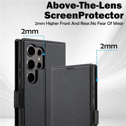 LC.IMEEKE L1 Series for Samsung Galaxy S22 Ultra 5G Case PU Leather Wallet Stand Protective Phone Cover