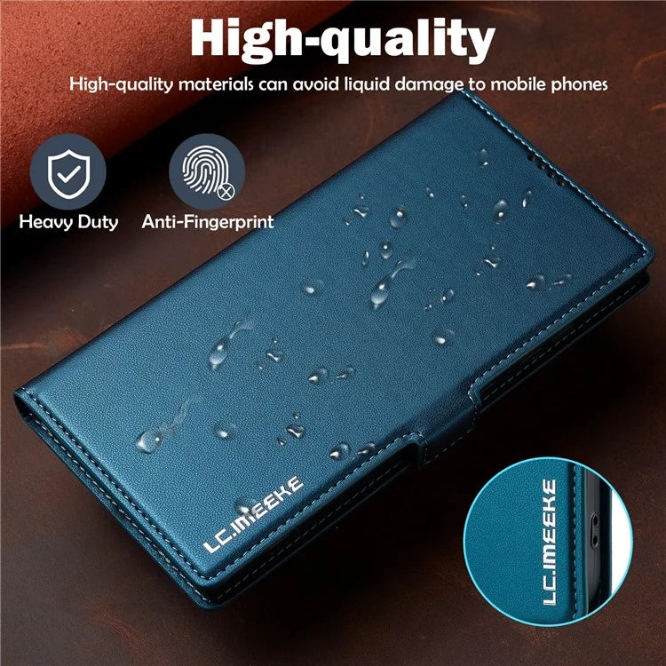 LC.IMEEKE L1 Series for Samsung Galaxy S22 Ultra 5G Case PU Leather Wallet Stand Protective Phone Cover