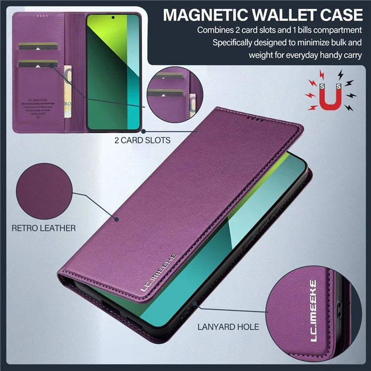 LC.IMEEKE L1 Series for Xiaomi Poco X6 5G / Redmi Note 13 Pro 5G Case PU Leather Wallet Stand Phone Cover