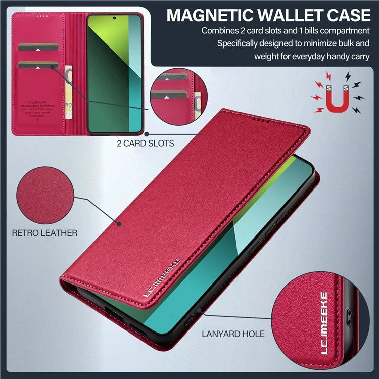 LC.IMEEKE L1 Series for Xiaomi Poco X6 5G / Redmi Note 13 Pro 5G Case PU Leather Wallet Stand Phone Cover