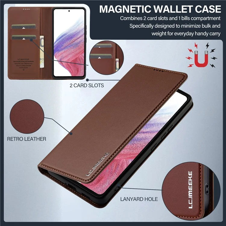 LC.IMEEKE L1 Series for Samsung Galaxy A52s 5G / A52 5G / 4G Case PU Leather Wallet Stand Phone Cover