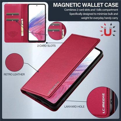 LC.IMEEKE L1 Series for Samsung Galaxy A52s 5G / A52 5G / 4G Case PU Leather Wallet Stand Phone Cover