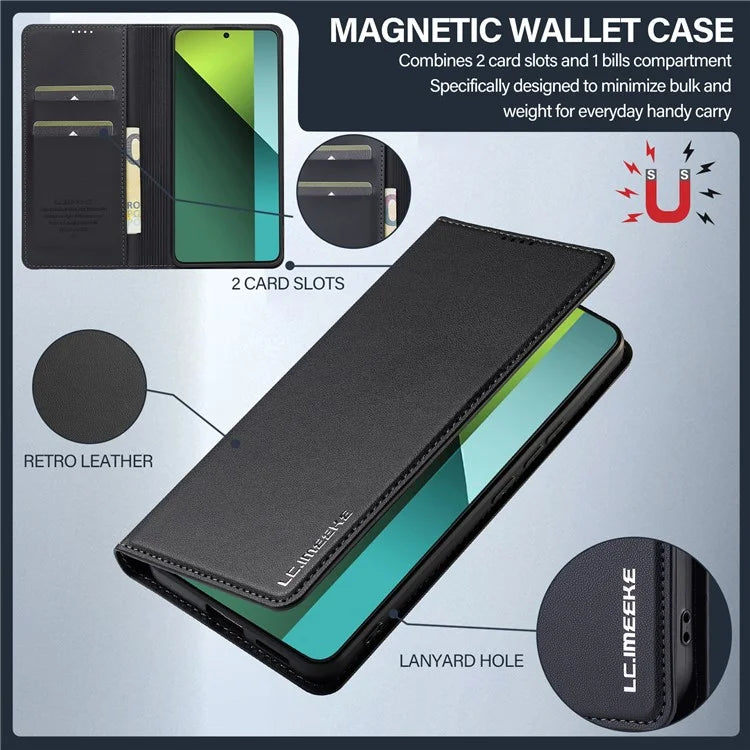 LC.IMEEKE L1 Series for Xiaomi Redmi Note 13 5G Case PU Leather Wallet Stand Protective Phone Cover