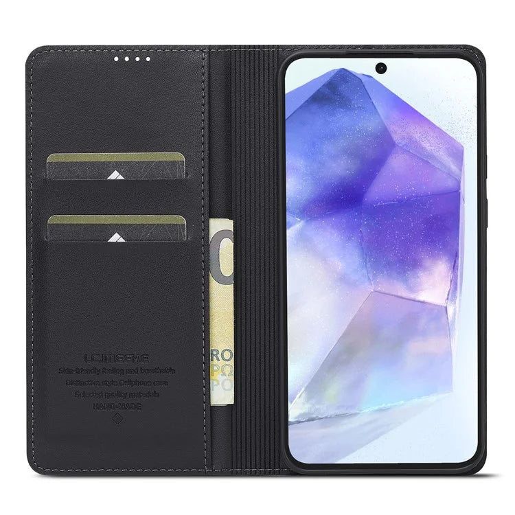LC.IMEEKE L1 Series for Samsung Galaxy A55 5G Case PU Leather Wallet Stand Protective Phone Cover
