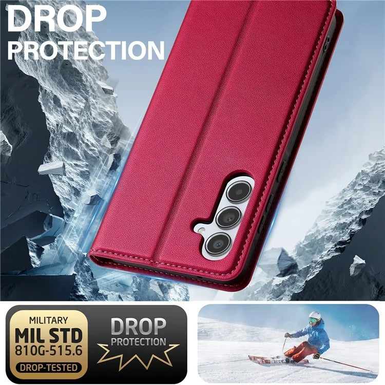 LC.IMEEKE L1 Series for Samsung Galaxy A34 5G Case PU Leather Wallet Stand Protective Phone Cover