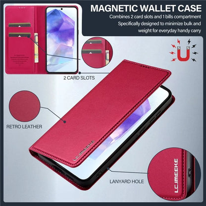 LC.IMEEKE L1 Series for Samsung Galaxy A14 4G / 5G Case PU Leather Wallet Stand Protective Phone Cover