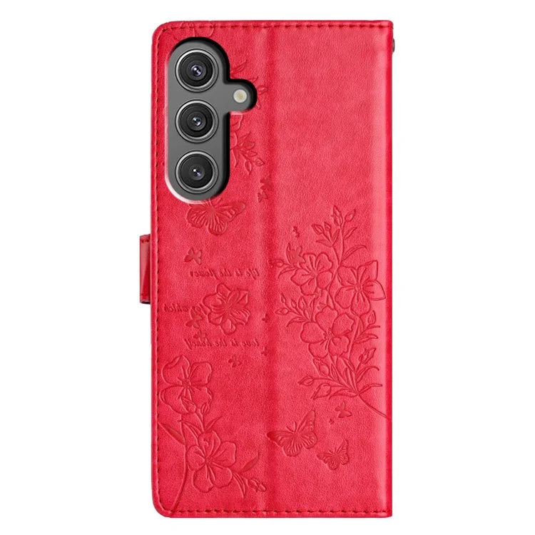 For Samsung Galaxy A16 5G Wallet Phone Case Butterfly Floral Imprint Leather Flip Cover