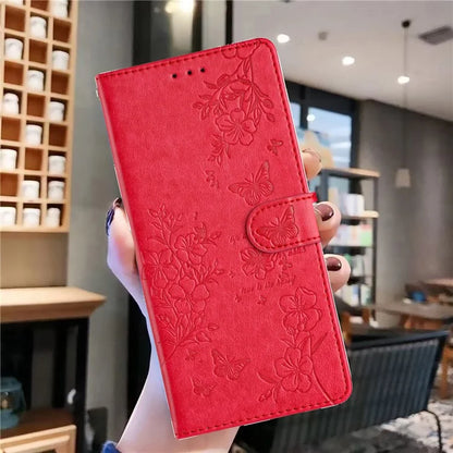 For Samsung Galaxy A16 5G Wallet Phone Case Butterfly Floral Imprint Leather Flip Cover