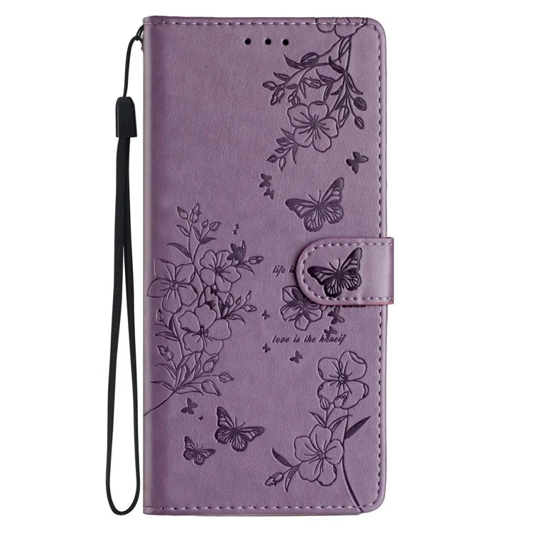 For Samsung Galaxy A16 5G Wallet Phone Case Butterfly Floral Imprint Leather Flip Cover
