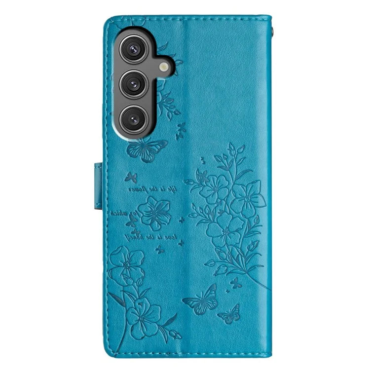 For Samsung Galaxy A16 5G Wallet Phone Case Butterfly Floral Imprint Leather Flip Cover